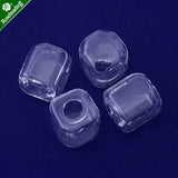 10pcs Clear Square Glass Jewelry Pendant Wishing Bottles