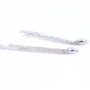 10pcs 80mm Stainless Steel Chain Tassels for DIY Jewelry Making