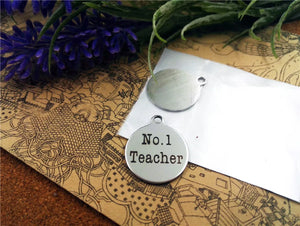 10pcs Stainless Steel Charms Teacher's present Teacher Gift Series 2 DIY Jewelry