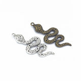 10pcs Vintage Snake Alloy Charms for Jewelry Making