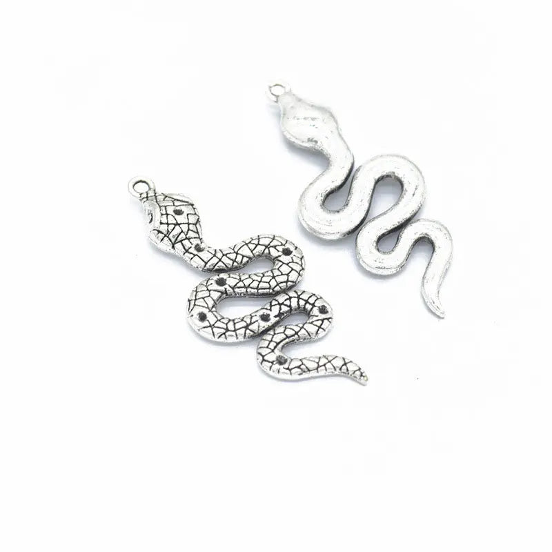 10pcs Vintage Snake Alloy Charms for Jewelry Making