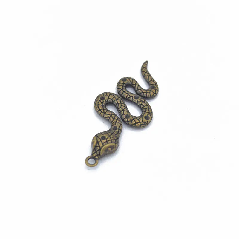10pcs Vintage Snake Alloy Charms for Jewelry Making