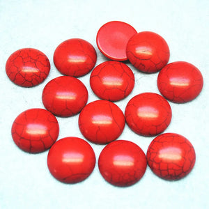 10pcs Red Turquoise Stone Cabochons for DIY Jewelry Making