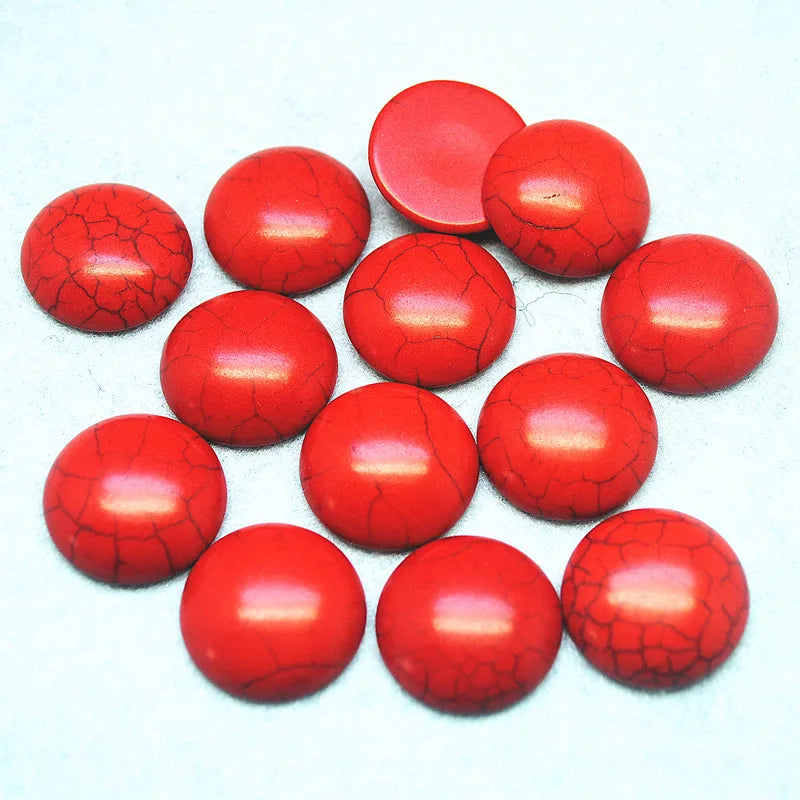 10pcs Red Turquoise Stone Cabochons for DIY Jewelry Making