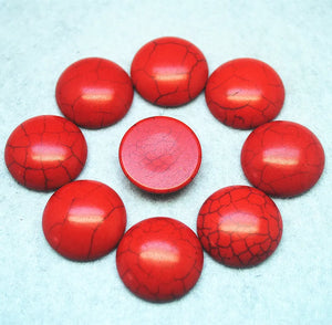 10pcs Red Turquoise Stone Cabochons for DIY Jewelry Making