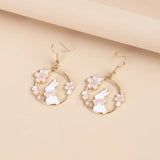 10pcs Pink Garland Rabbit Pendant for DIY Jewelry Making