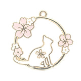 10pcs Pink Garland Rabbit Pendant for DIY Jewelry Making