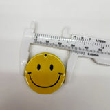 10pcs 30-45mm Double Black Yellow Smile Face Pendant for Necklace Making