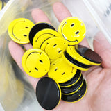 10pcs 30-45mm Double Black Yellow Smile Face Pendant for Necklace Making