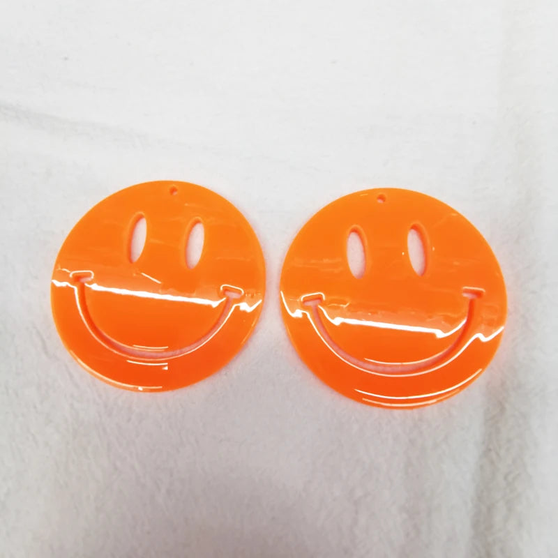10pcs 55mm DIY Smile Face Beads, Small Pendant for Key Chain Jewelry Making