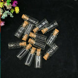 10 Mini Clear Cork Stopper Glass Bottles Vials Jars With Charms Pendant