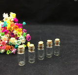 10 Mini Clear Cork Stopper Glass Bottles Vials Jars With Charms Pendant