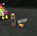 10 Mini Clear Cork Stopper Glass Bottles Vials Jars With Charms Pendant