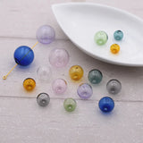 10pcs Double Hole 10-20mm Glass Ball Globe Beads Hollow Glass Bottle Vial