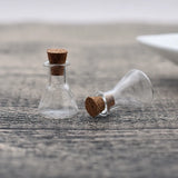 10 Mini Wishing Glass Bottle With Cork Vial Pendant Jewelry Findings