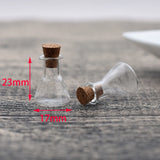 10 Mini Wishing Glass Bottle With Cork Vial Pendant Jewelry Findings