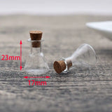 10 Mini Wishing Glass Bottle With Cork Vial Pendant Jewelry Findings