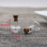 10 Mini Wishing Glass Bottle With Cork Vial Pendant Jewelry Findings
