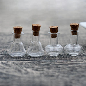10 Mini Wishing Glass Bottle With Cork Vial Pendant Jewelry Findings