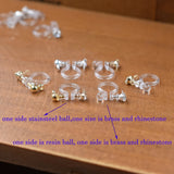10 Resin Earring Clip Crystal Dangle Invisible Clip On Earrings FindingS