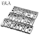 10 Stainless Steel Mirror Finish Slider Patterned Tube Beads Slide Charm