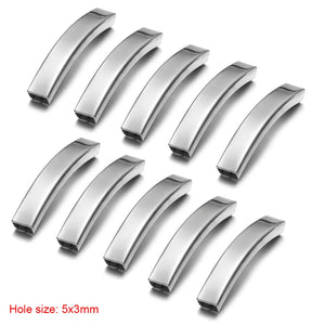 10pc Stainless Steel Slider Curved Tube Beads for Jewelry Making