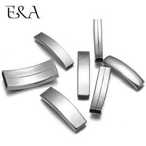 10pc Stainless Steel Slider Curved Tube Beads for Jewelry Making