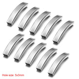 10pc Stainless Steel Slider Curved Tube Beads for Jewelry Making