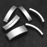 10pc Stainless Steel Slider Curved Tube Beads for Jewelry Making