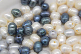 10pc Freshwater Pearl Big Hole Beads 9-13mm DIY Jewelry