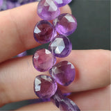10pcs Amethyst Faceted Loose Beads for DIY Jewelry Making Necklace