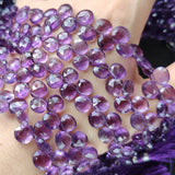 10pcs Amethyst Faceted Loose Beads for DIY Jewelry Making Necklace