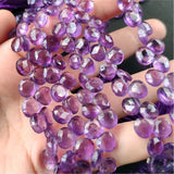 10pcs Amethyst Faceted Loose Beads for DIY Jewelry Making Necklace