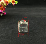 10pcs 13*13mm Square Glass Bubble Pendant DIY Jewelry Findings