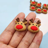 Christmas Deer Resin Charms For Jewelry Making Craft DIY Pendants Earrings