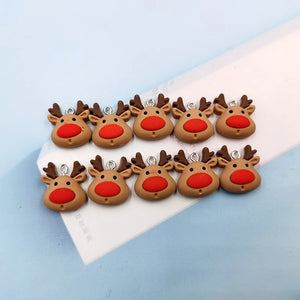 Christmas Deer Resin Charms For Jewelry Making Craft DIY Pendants Earrings