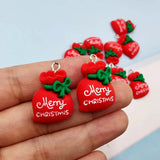 10pc Christmas Gift Bag Resin Charms for DIY Jewelry Animals Craft C649