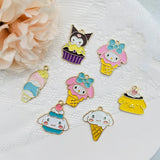 10pcs Little Devil Enamel Pendant Cream Dog Metal Charm DIY Jewelry