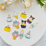 10pcs Little Devil Enamel Pendant Cream Dog Metal Charm DIY Jewelry