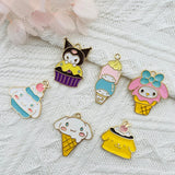 10pcs Little Devil Enamel Pendant Cream Dog Metal Charm DIY Jewelry