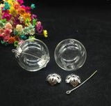 10 Sets 25mm Round Glass Globe Bubble with Double Hole Glass Vial