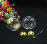 10sets 30mm Glass Vial with Flower Beads Cap & Eye Pin Set DIY Jewelry Pendant