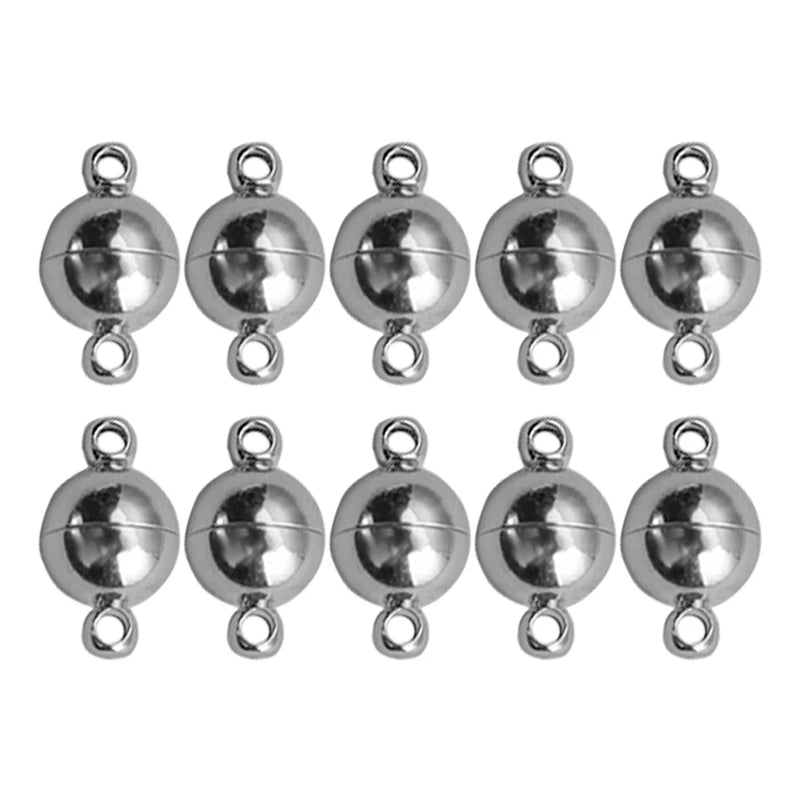 10sets Copper Plated Magnetic Beads Clasp for DIY Jewelry Making
