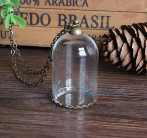 10 Sets 38mm Glass Globe Pendant with Antique Bronze Finding