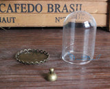 10 Sets 38mm Glass Globe Pendant with Antique Bronze Finding