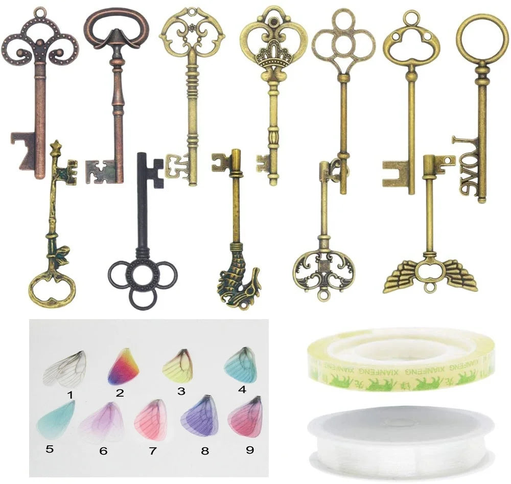 10sets Antique Skeleton Keys DIY Material Set Christmas Decorations