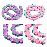 10strand Fruit Beads Purple Pink Polymer Clay Grape Spacer Beads