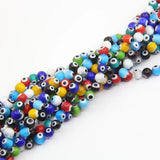 10strand Evil Eye Lampwork Round Bead, Multicolor Glass Craft Loose Bead