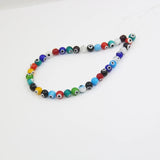 10strand Evil Eye Lampwork Round Bead, Multicolor Glass Craft Loose Bead