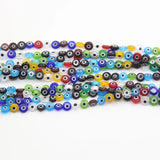 10strand Flat Round Evil Eye Lampwork Bead 6/8/10mm Coin Multicolor Glass Craft